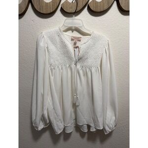 Philosophy White Blouse Size L (little stain, pictured)